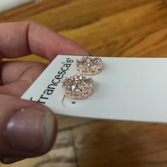 Francesca’s Rose Gold Cubic Zirconia Wheel Earring - Picture 3 of 4